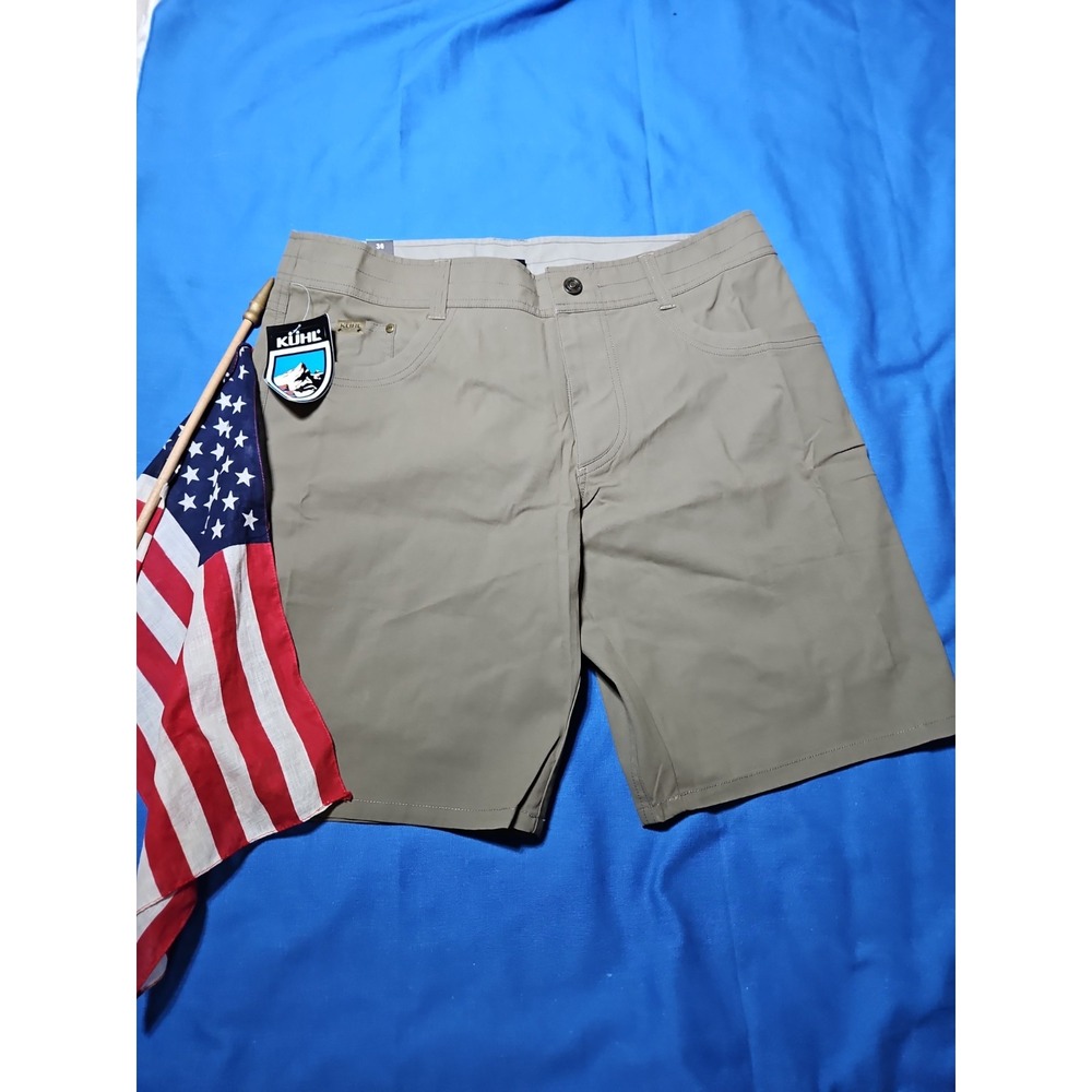 Kuhl Revolvr Cargo Hiking Shorts 10" Inseam Khaki Green Chinos Mens 36 New